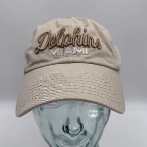 NFL Team Apparel Miami Dolphins Hat Strapback Adjustable Womens One Size Cap Tan
